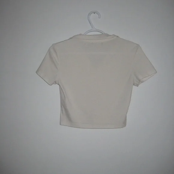 Zaful Cream Ribbed Tank Top - Picture 2 of 2